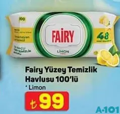 FAİRY YÜZEY TEMİZLİK HAVLUSU 100'LÜ fiyat ve kampanya bilgisi